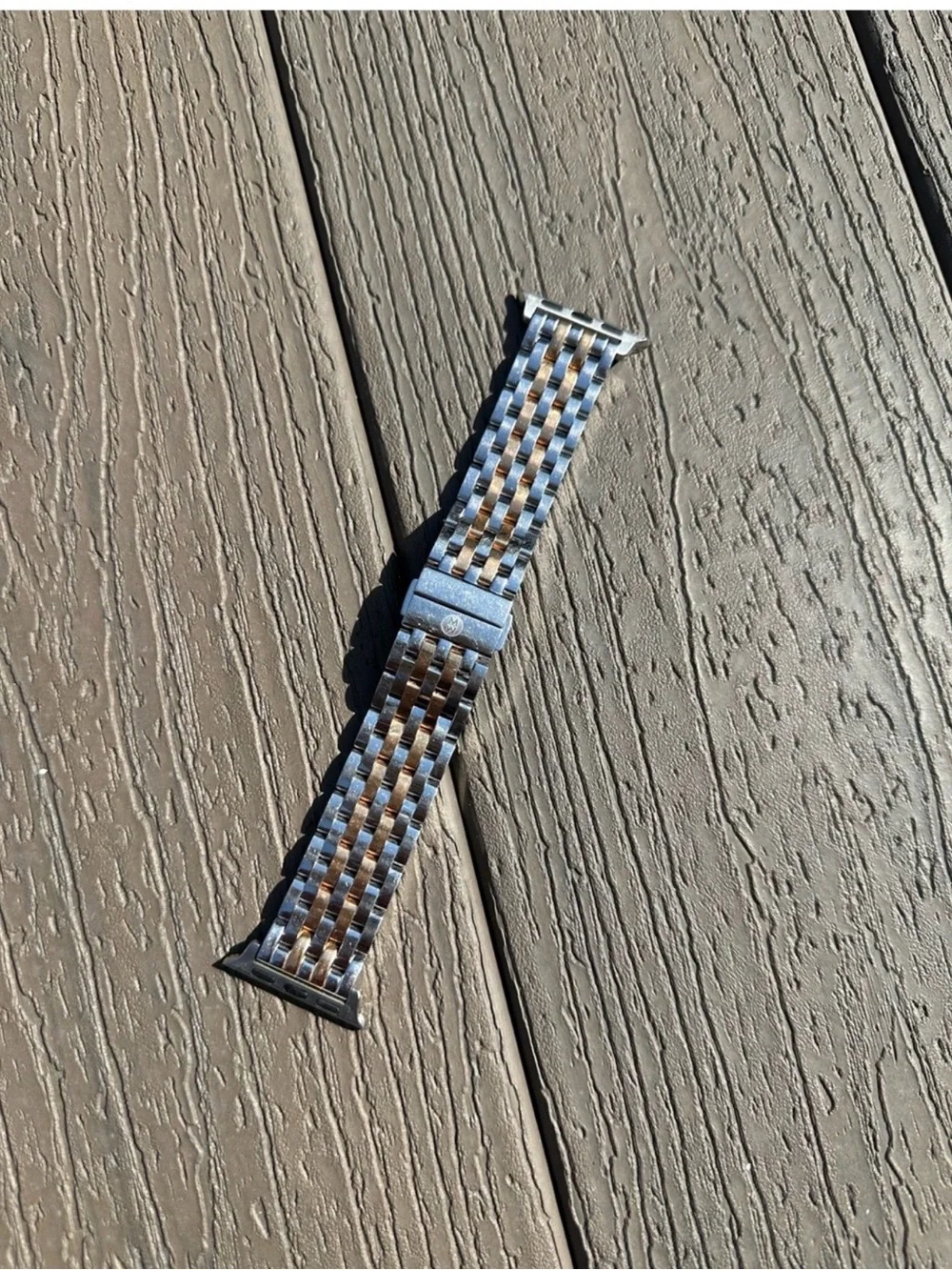 Michele Apple Silver/Rose Gold Linked Smartwatch Band - Picture 2 of 4